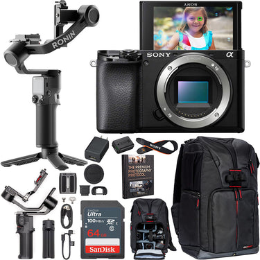 Sony a6100 Mirrorless 4K APS-C Camera Body Kit + DJI RS 3 Mini Gimbal Bundle