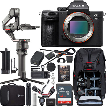 Sony a7 III Mirrorless Camera Full Frame Body + DJI RS 2 Gimbal Filmmaker's Kit