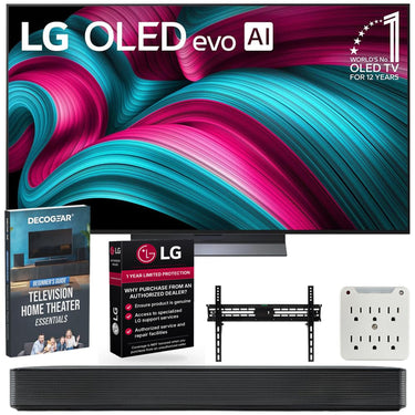 LG 55 Inch C5 Series OLED evo 4K UHD Smart webOS TV (2025) w/ SKM1 Soundbar Bundle