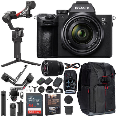 Sony a7 III Mirrorless Full Frame Camera + 28-70mm Lens + DJI RS 4 Gimbal Stabilizer