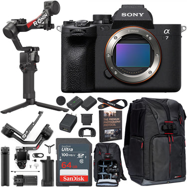 Sony a7 IV Mirrorless Full Frame Camera Body Kit + DJI RS 4 Gimbal Stabilizer Bundle