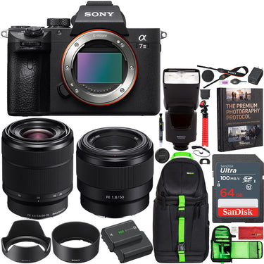 Sony a7 III Mirrorless 4K Camera 2 Lens Kit 28-70mm + 50mm Case 2 Battery Pro Bundle