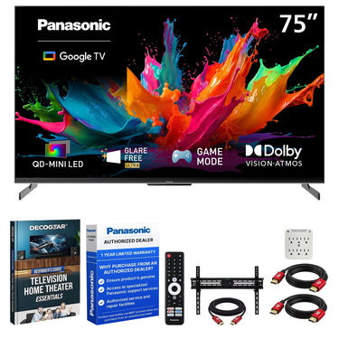 Panasonic 75" W85C 4K 3840x2160 60Hz QD-Mini LED Google TV (2026)  +Mount + Guide Bundle