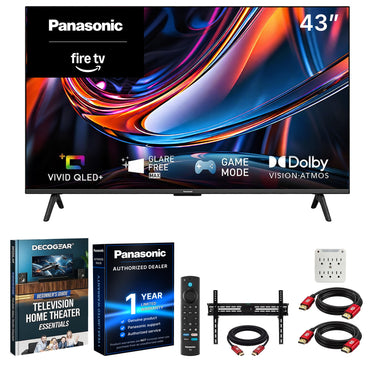 Panasonic 43" W80C 4K UHD 3840x2160 60Hz QLED+ Fire TV (2026) +Mount + Guide Bundle