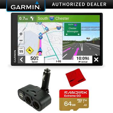 Garmin DriveSmart 66 6" Car GPS Navigator (010-02469-00) Bundle with USB Car Charger