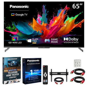 Panasonic 65" W85C 4K 3840x2160 60Hz QD-Mini LED Google TV (2026) +Mount + Guide Bundle