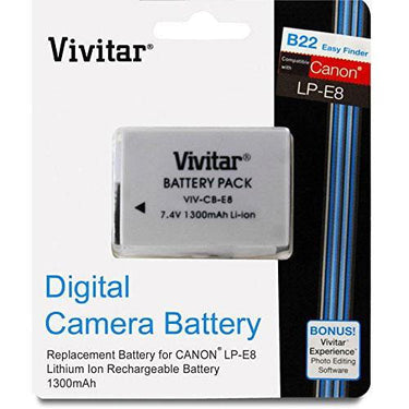 Vivitar Replacement Battery Pack LP-E8 For Canon EOS Rebel T2i T3i T5i