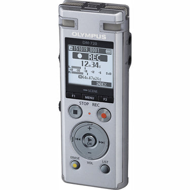 OM SYSTEM Olympus DM-720 Digital Professional Voice Recorder, Silver (V414111SU000)