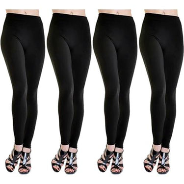 American Leggings 6-Pack Fleece Lined Leggings Midnight Black X-Large Size (1X/2X)
