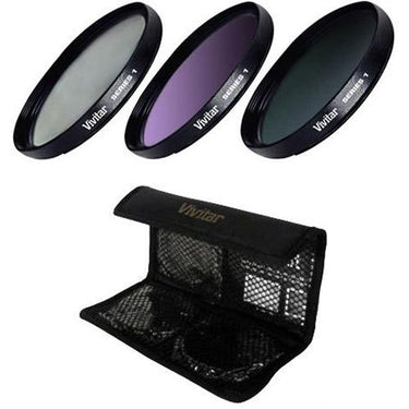 Vivitar 49mm UV, Polarizer & FLD Deluxe Filter Kit (Set of 3 + Carrying Case) FK3-49