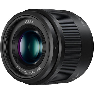 Panasonic Lumix G 25mm f/1.7 ASPH. Lens (Black) with Sandisk 64GB Memory Card