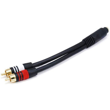 Monoprice 6" Premium 3.5mm Stereo Female to 2RCA Male 22AWG Gold Plated Black Cable