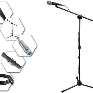 Audio-Technica M20x Professional Monitor Headphones ATH-M20X & Technical Pro Microphone Bundle