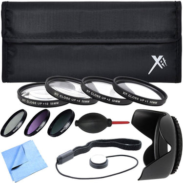 Xit Pro UV CPL FLD Lens Filter + Close-Up Macro Accessory Kit for 58mm Filter Size