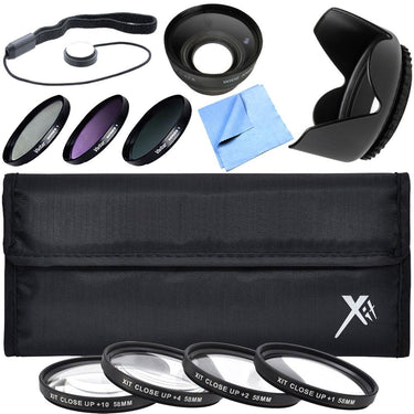 Xit Pro UV CPL FLD Lens Filter + Close-Up Macro Deluxe Accessory Kit for 58mm Filter