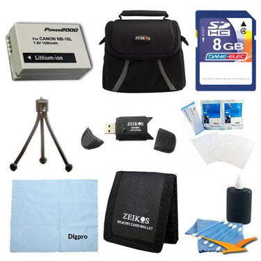 Special Loaded Value 8GB Card and NB-10L Kit For Canon Powershot SX40,SX50,G15,G16 & G1X