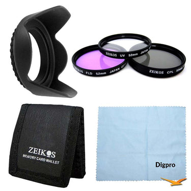 Special Essential 52mm Tulip Hard Lens Hood Bundle