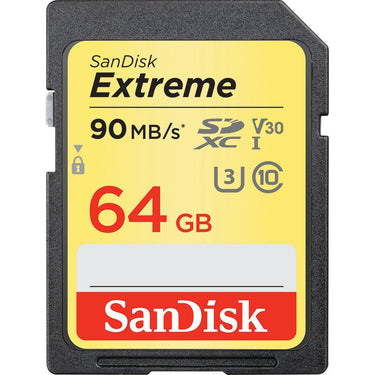 Sandisk 64GB Extreme SDXC Memory UHS-I Card w/ 90/40MB/s Read/Write - SDSDXVE-064G-ANCIN