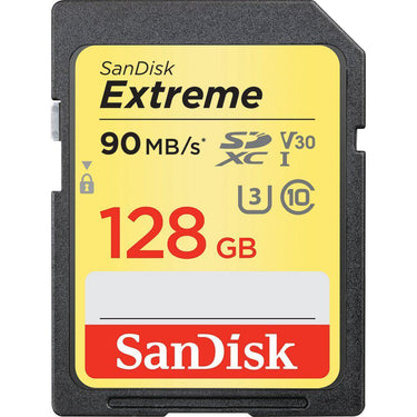 Sandisk 128GB Extreme SD Memory UHS-I Card w/ 90/60MB/s Read/Write - SDSDXVF-128G-ANCIN