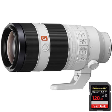 Sony FE 100-400mm f/4.5-5.6 GM OSS Full Frame E-Mount + 128GB UHS-1 Memory Card