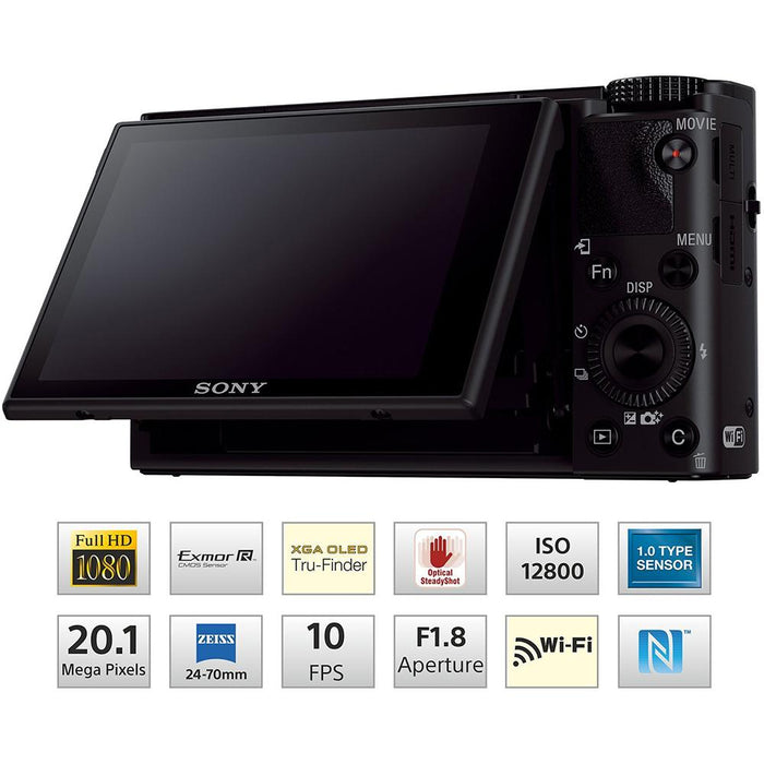 Sony Cyber-shot DSC-RX100 III 20.2 MP Digital Camera - Black - OPEN BOX