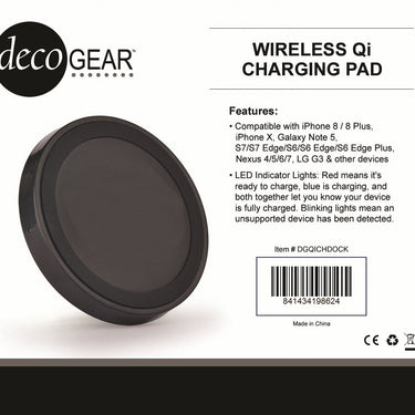 Deco Gear QI Wireless Charging Pad in Matte Black - 5W Output