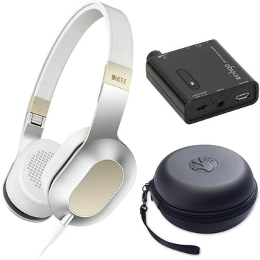 KEF M-Series M400 Headphones (Gold) Bundle with Case and Portable Amplifier