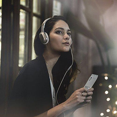 KEF M-Series M400 Headphones (Gold) Bundle with Case and Portable Amplifier