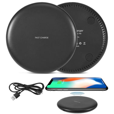 Deco Gear QI Wireless Fast-Charging Pad in Matte Black - 10W Output