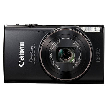 Canon PowerShot ELPH 360 HS Digital Camera (Black) + 32GB Deluxe Accessory Bundle