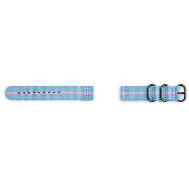 Samsung Premium Nato Strap for Gear Sport (20mm)- Light Blue w/ Pink - GPR600BREECAF