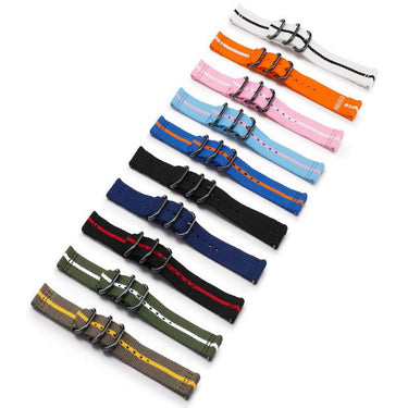 Samsung Premium Nato Strap for Gear Sport (20mm)- Light Blue w/ Pink - GPR600BREECAF