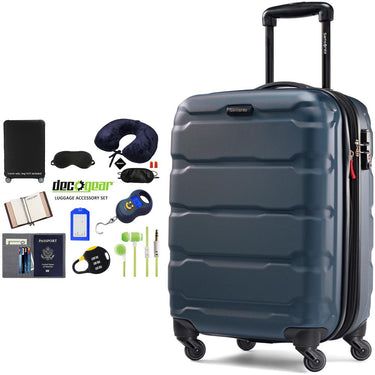Samsonite Omni Hardside Luggage 24" Spinner Teal + Luggage Accessory Kit