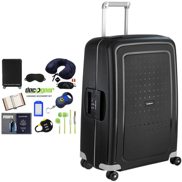 Samsonite S'Cure 28" Zipperless Spinner Luggage Black + Luggage Accessory Kit