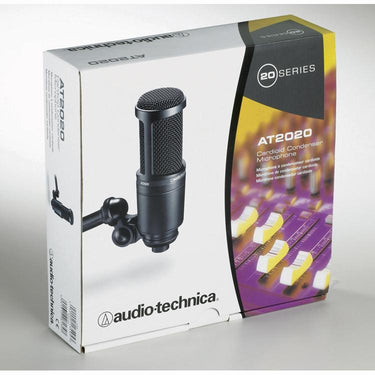 Audio-Technica AT2020 Side Address Cardioid Condenser Studio XLR Microphone, Black