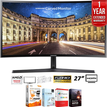 Samsung C27F398FWN 27" Curved LED-lit Slim Monitor + Extended Warranty Pack