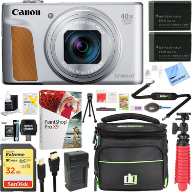 Canon PowerShot SX740 HS 20.3MP Digital Camera (Silver) +Spare Battery & Accessory Kit