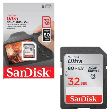 Sandisk Ultra SDHC 32GB UHS Class 10 Memory Card, Up to 80MB/s Read Speed
