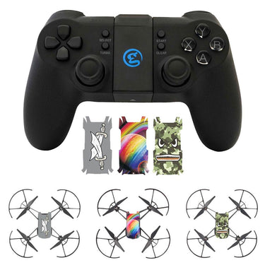 Deco Gear DJI Tello Drone Remote Control with Tello Body Skin Decals (Pack of 3)