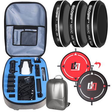Deco Gear DJI Mavic Air Hardshell Backpack w/ 3 Piece Filter Kit & Landing Pad Bundle
