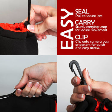 Deco Photo Medium Neoprene Lens Bag Protective Sleeve Water & Scratch Resistant Pouch Case