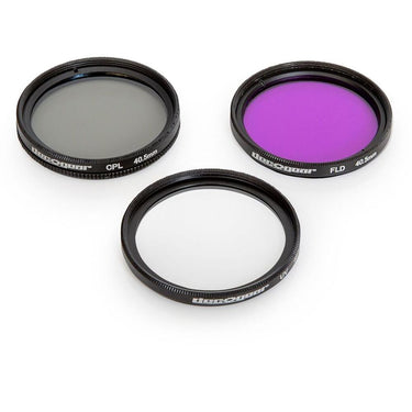 Deco Gear 40.5mm 3 Piece Pro Level Lens Filter Kit - UV, FLD, Polarizer - FK405MM