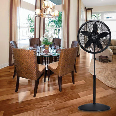 Lasko 18-inch Adjustable Elegance and Performance Pedestal Fan - Black