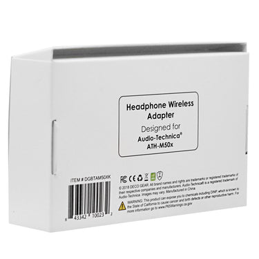 Deco Gear Bluetooth Adapter/Amplifier for Audio Technica ATH-M50X Pro Studio Headphones