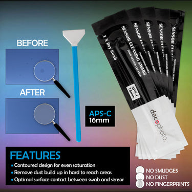 Deco Photo 5-Piece 16mm Sensor Cleaner Swabs