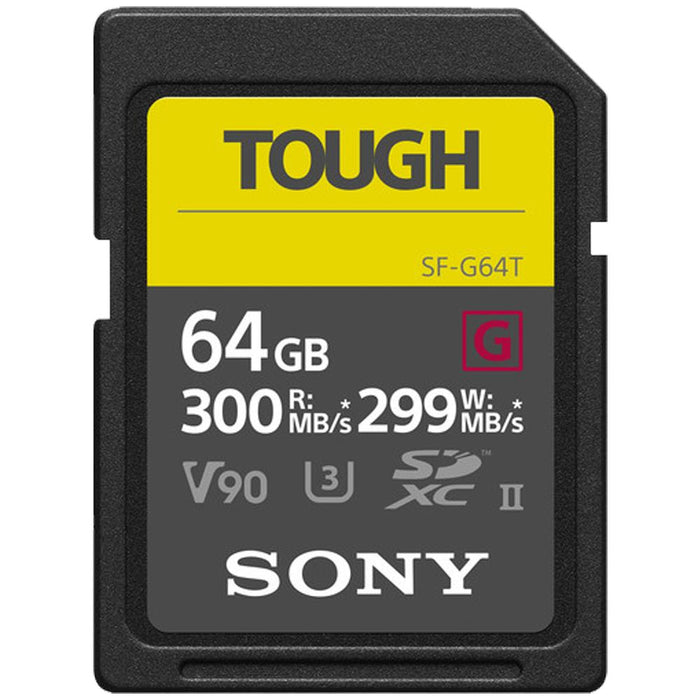 Sony 64GB SF-G Series TOUGH UHS-II SDXC Memory Card 300/299MB/s Speed SF-G64T