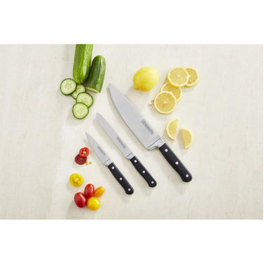 KitchenAid 3 Piece Classic Forged Series Starter Triple Rivet Cutlery Set, Onyx Black