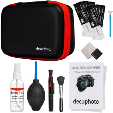 Deco Photo All-in-One Cleaning Kit for DSLR Cameras w/ Case + 24mm 10-Piece Cleaning Swabs
