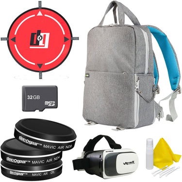 General Brand Large Camera Backpack, 32GB Memory, 3pc Filter Kit, Drone Landing Pad & VR Vue