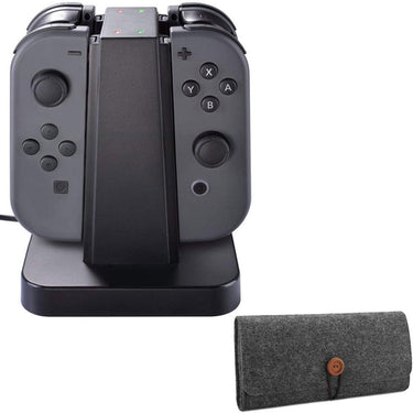 Deco Gear Nintendo Switch Joy-Con Charging Dock with Lightweight Protective Sleeve